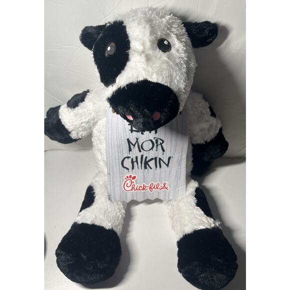 Chick-Fil-A Large Stuffed Animal Plush Black and white Cow Eat More Chikin 20” - Picture 5 of 6